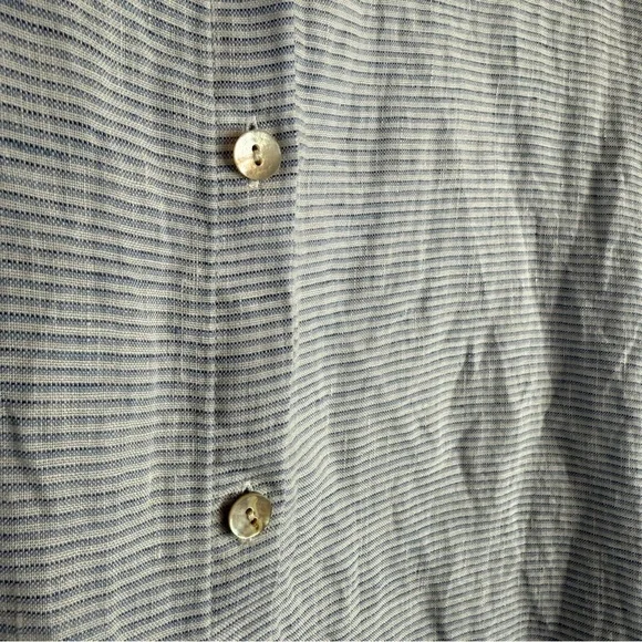 J Jill Love Linen Blue and White 100% Linen Side Tie Tunic Top  Sz. XL - Picture 11 of 11